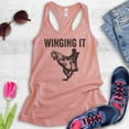 thumbnail image 2 of Winging It Tank Top, Ladies Racerback Tank Top, Chicken Tank, Chicken Wing Tank, Desert Pink, Large, 2 of 3