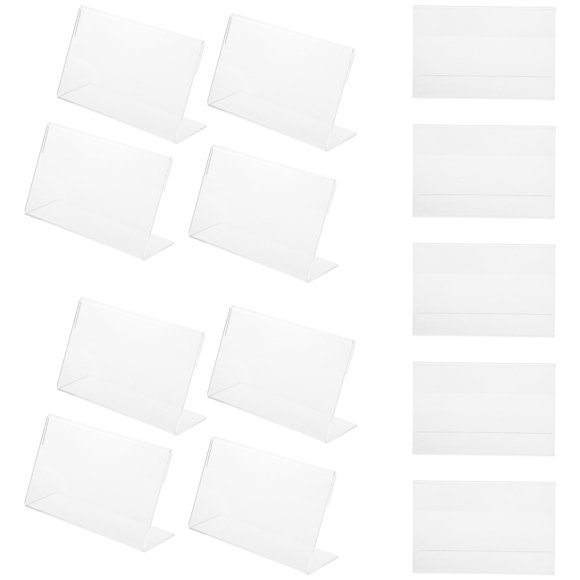 WASHWEPE 20Ud Porta Carteles Acrílico Transparente En Forma L Para Mostrar Etiquetas De Precio