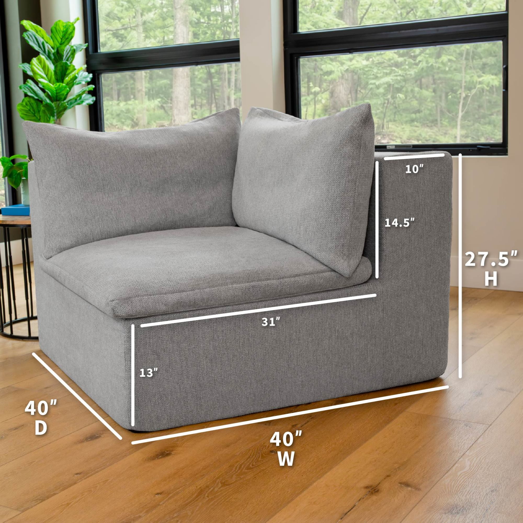 Big Joe Averra Sectional Corner Piece for Living Room, Cottage Gray