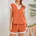 thumbnail image 1 of MuXiKeJi Clothes Lounge Sets For Women 2 Piece Ribbed Knit Shorts Set Casual Short Sleeve Tops Biker Shorts Vacation Cruise Outfits, 1 of 3