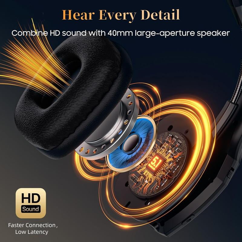 Bytewaveshop Trucker Bluetooth Headset, Wireless with Mic,Bluetooth Headset with Dual Noise Cancelling Microphone & Mute Button, 55Hrs Working Time PC Headset for Cell Phones, Computer, Truck Driver