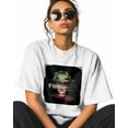 thumbnail image 2 of Women's Graphic T-Shirt White 4XL Women's Tops Funny Girl Portrait Crew Neck Short Sleeve Shirts for Women, 2 of 3