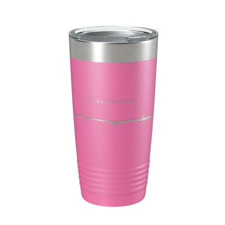 

Lake Rhodhiss Map Tumbler Travel Mug Insulated Laser Engraved Coffee Cup North Carolina 20 oz Pink