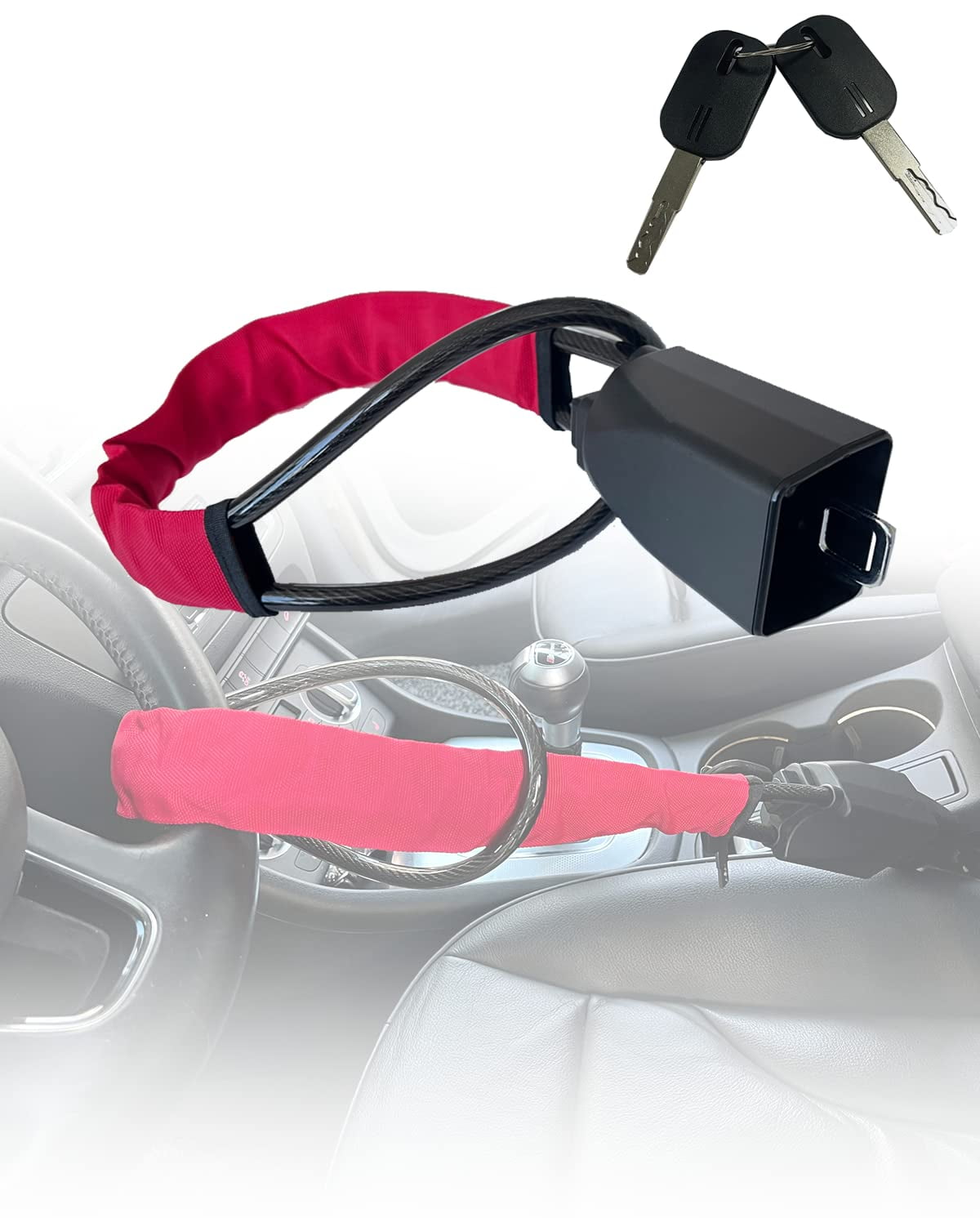 BiJun Steering Wheel Lock Universal Anti Theft Car Device for Most Cars