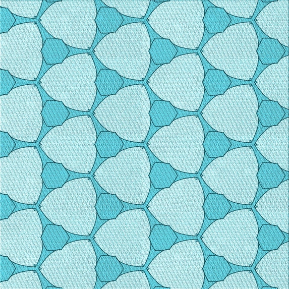 Ahgly Company Machine Washable Indoor Square Transitional Tron Blue Area Rugs, 4' Square