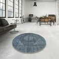 thumbnail image 4 of Ahgly Company Machine Washable Indoor Square Traditional Light Slate Gray Area Rugs, 8' Square, 4 of 7