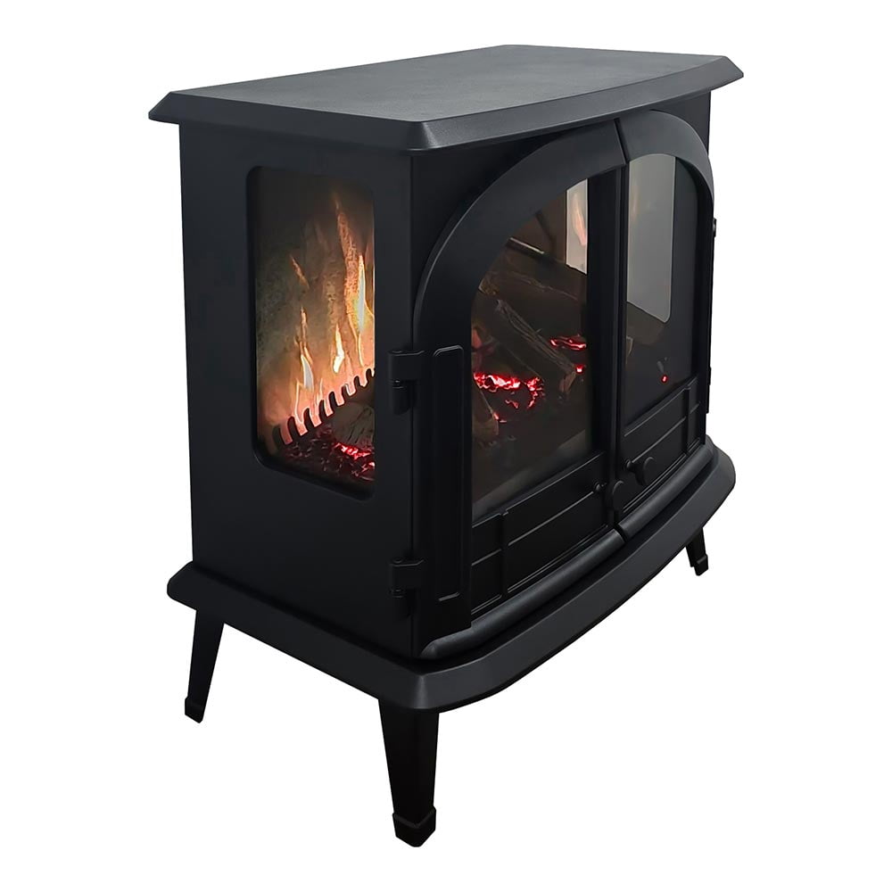 Modern Ember Harlowe Freestanding Electric Fireplace Stove Heater in Black | Smart Technology | WiFi App, Alexa & Google Control | 1500W | Indoor Portable Heater | Safety Shutoff