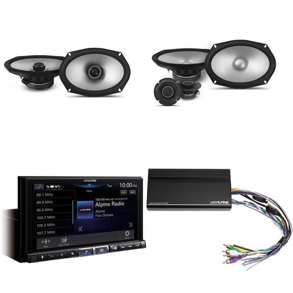 Alpine iLX-507 7" Multimedia Receiver Wireless Apple CarPlay & Wireless Android Auto & 1 Pair Alpine S2-S69 Type S 6x9 Coax, S2-S69C Type S 6x9 Comp. including Power Pack