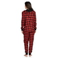 thumbnail image 3 of Ashford & Brooks Women's Flannel Hooded One Piece Pajama Union Jumpsuit - Red Buffalo Check - XX-Large, 3 of 5
