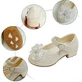 thumbnail image 6 of Zanarzt Little Kids Mary Jane Shoes Girls Dress Shoes Toddler Flower Girl Low Heels Mary Jane Flat for School Wedding(Little/Big Kid) Gold,US 12, 6 of 8