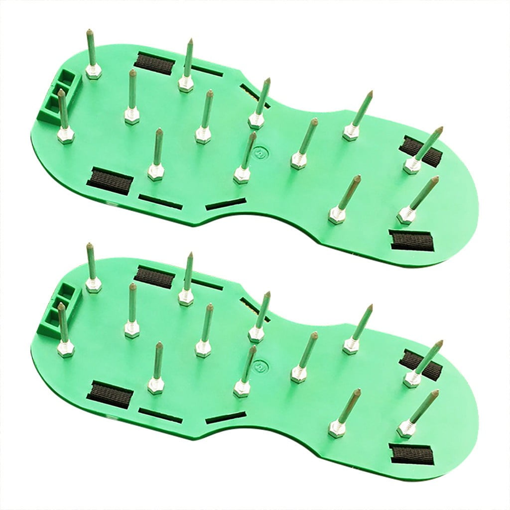 Kieccall Lawn Aerating Spike Shoes Self Leveling Epoxy Spike Shoes for Garden Lawn Soil Loosening Epoxy Projects 0.98 inch Spikes