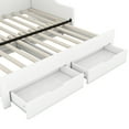 thumbnail image 5 of Harper & Bright Designs Extendable Daybed Twin to King Size with Storage Bookcases, Two Drawers and Charging Design, Modern Wood Day Bed Frame with Pop-up Trundle, White, 5 of 11