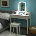 thumbnail image 3 of Gymax Ensemble de Coiffeuse avec Miroir Éclairé, Commode Réglable à 10 Ampoules, 4 Tiroirs, Blanc, 3 of 9