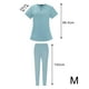 thumbnail image 5 of Conjuntos de uniformes de enfermería para mujeres, uniformes de SPA, cintura elástica, manga corta, transpirable, uniforme de trabajo sencillo, ropa , Azul Claro M Salvador Exfoliante de enfermería, 5 of 10