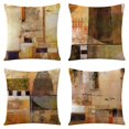 thumbnail image 1 of Juego de 4 fundas de cojín de lino, funda de almohada decorativa cuadrada bonita de 45x45 cm, decoración para sofá, hogar, sala de estar, dormitorio y cama, 1 of 5