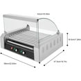 thumbnail image 3 of Miumaeov Hot Dog Roller Machine Commercial Electric 11 Roller Grill Hot Dog Warmer Cooker Machine 1400W Stainless Steel Dual Temp Control,Detachable Drip Tray Sausage Grill Cooker for Kitchen, 3 of 9