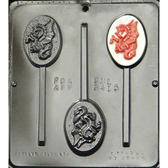 3415 Dragon Lollipop Chocolate Candy Mold