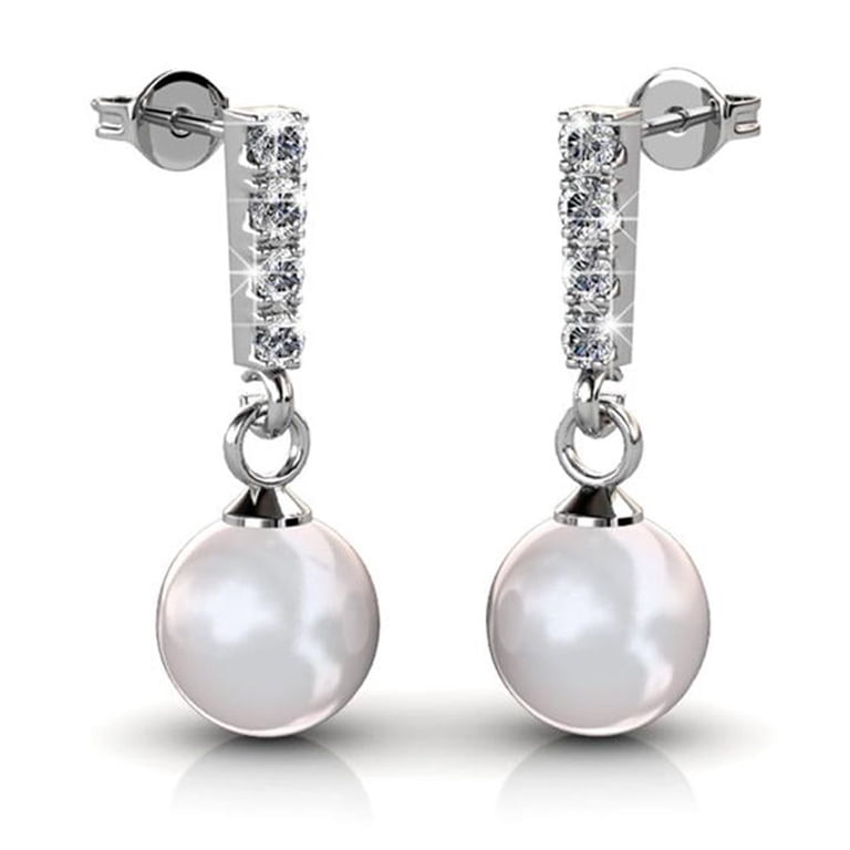 Cate & Chloe Gabrielle White Gold Shell Pearl & Swarovski Set photo 7