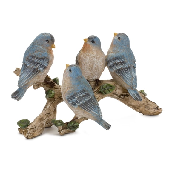 Melrose 11" Blue and Brown Birds on Branch Tabletop Figurine