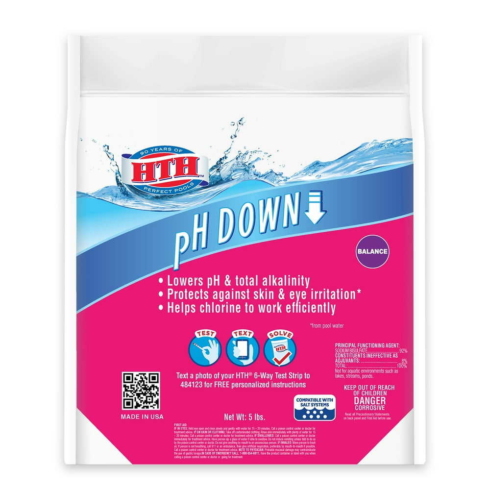 hth pH Down Balancer for Swimming Pools, 5lbs