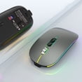 thumbnail image 2 of Ratón inalámbrico Ergonómico Inteprter 1600DPI Tipo-C Interfaz Recargable Reemplazo Accesorios para ratones portátiles Juegos de teclado y mouse para computadora Gris, 2 of 6