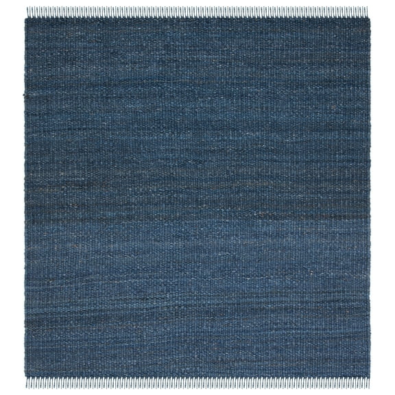 SAFAVIEH Natural Fiber Clara Solid Area Rug, Navy, 10' x 10' Square