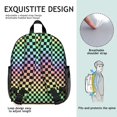 thumbnail image 5 of Rainbow Checkerboard Backpack Backpack for School,Cute School Bag,Schoolbag with Adjustable Shoulder Straps & Padded Back,13.8"x11.4"x6", 5 of 6