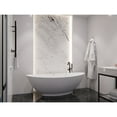 thumbnail image 3 of Masoko Series 74 in. x 34 in. Flat Bottom Solid Surface Freestanding Soaking Bathtub with Center Drain in Matte White, 3 of 12