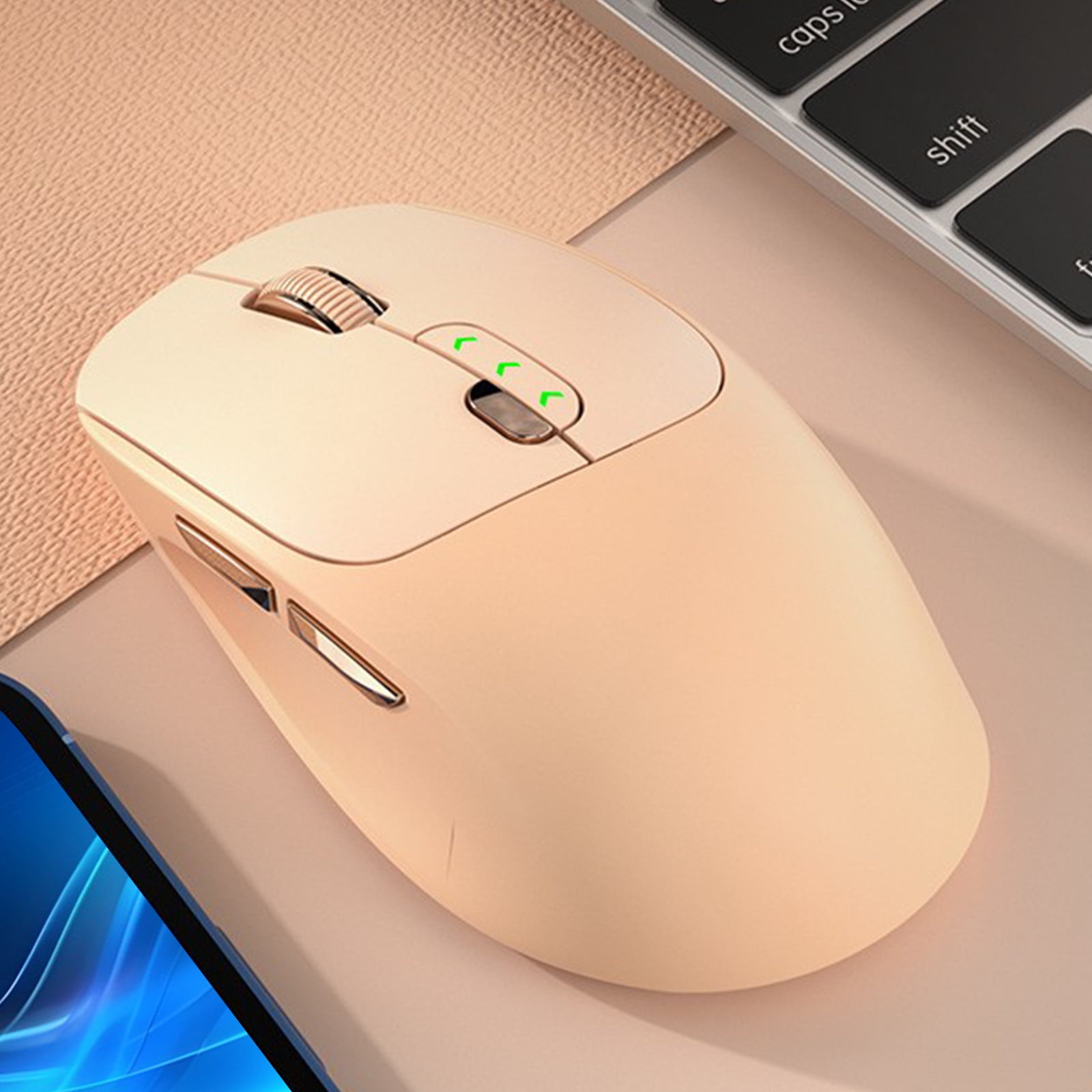 Tuphregyow Wireless Bluetooth Mouse Rechargeable Visible Power Quiet Office High-value DPI Adjustable Notebook Tablet PC Universal Mouse Pink