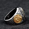 thumbnail image 5 of K-KED Vintage Phoenix Dragon Pattern Signet Ring Stainless Steel Tribal Lucky Men Ring-9, 5 of 6