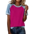 thumbnail image 1 of Camisetas de Manga Larga de Verano para Mujeres de Cuello Redondo de Manga Corta de Color Sólido, Camisetas de Manga Corta de Verano para Mujeres, 1 of 6