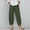 1-Army Green, variant on Womens Pants Petite Ladies Lady Casual Flowers print Elastic Waist Wide Leg Pants Trousers