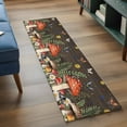 thumbnail image 3 of Runner Rug 2'x6', Spring Mushrooms Washable Non-Slip Hallway Runner Rugs, Farmhouse Pastoral Botanical Brown Wood Bedside Rugs Floor Mats Carpet Runners for Kitchen Bathroom Laundry Room, 3 of 8