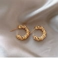 thumbnail image 2 of Goldtone Rope Disk Hoop Earrings, 2 of 3