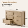 thumbnail image 4 of ARKANTOS Wooden 6 Drawer Double Dressers, Wide Chests of Drawers for Bedroom,Light Oak, 4 of 11