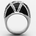thumbnail image 3 of High polished (no plating) Stainless Steel Ring with Top Grade Crystal in Clear for Women Clear Stone Color Style TK1306 Size 5, 3 of 4