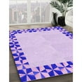thumbnail image 3 of Ahgly Company Tapis d'Intérieur Lavable en Machine Carré Transitionnel Aztech Violet, 4 Pieds Carré, 3 of 7