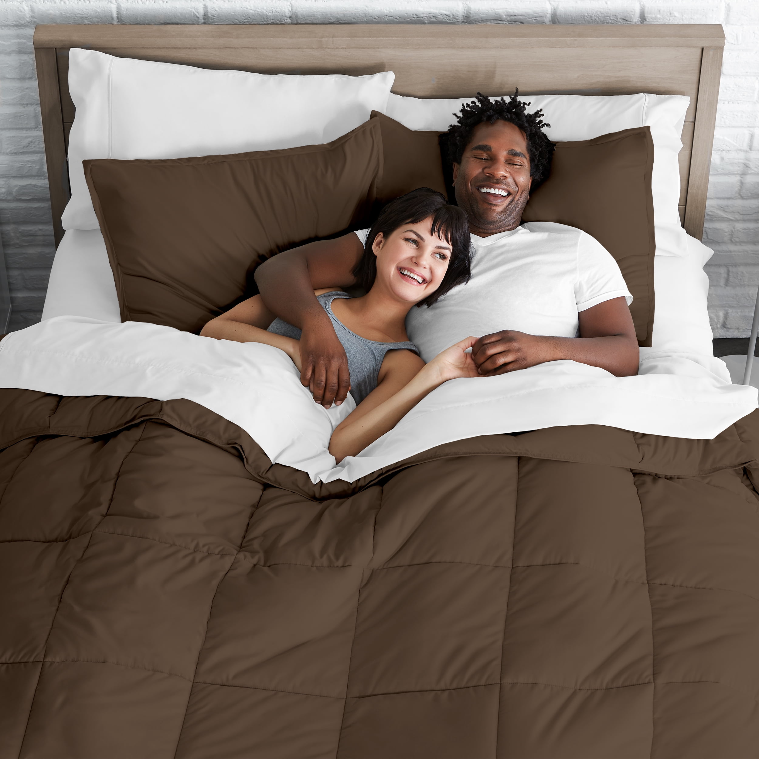 Bare Home Ultra-Soft Goose Down Alternative Comforter Set, Twin/Twin XL, Cocoa