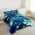 thumbnail image 3 of Feelyou Cute Ocean Shark Queen Comforter Set for Kid, Funny Sealife Bedding Sets, Kawaii Cartoon Animal Reversible Bedding Comforter Set, Breathable Home Decor, 3pcs, 3 of 8