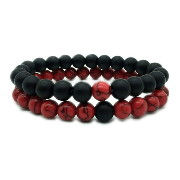 KDSJSXW Fake Tiger Eye Bracelet for Men Natural Stone Beads Bracelet Set Stretch Bracelets Adjustable Black Crystal Beaded Bracelet for Men Women Gifts(C,One Size)