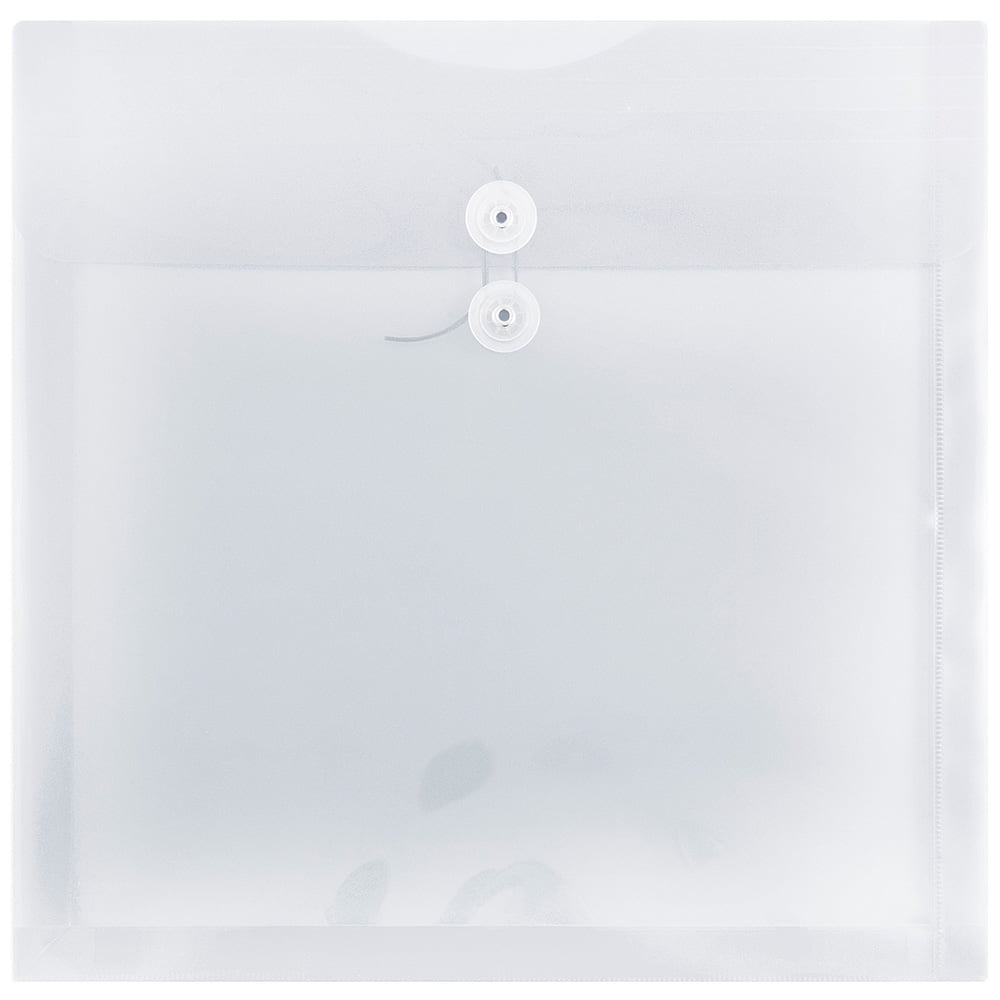 JAM Plastic Envelopes, 13 x 13, Clear, 12/Pack, Button String Walmart