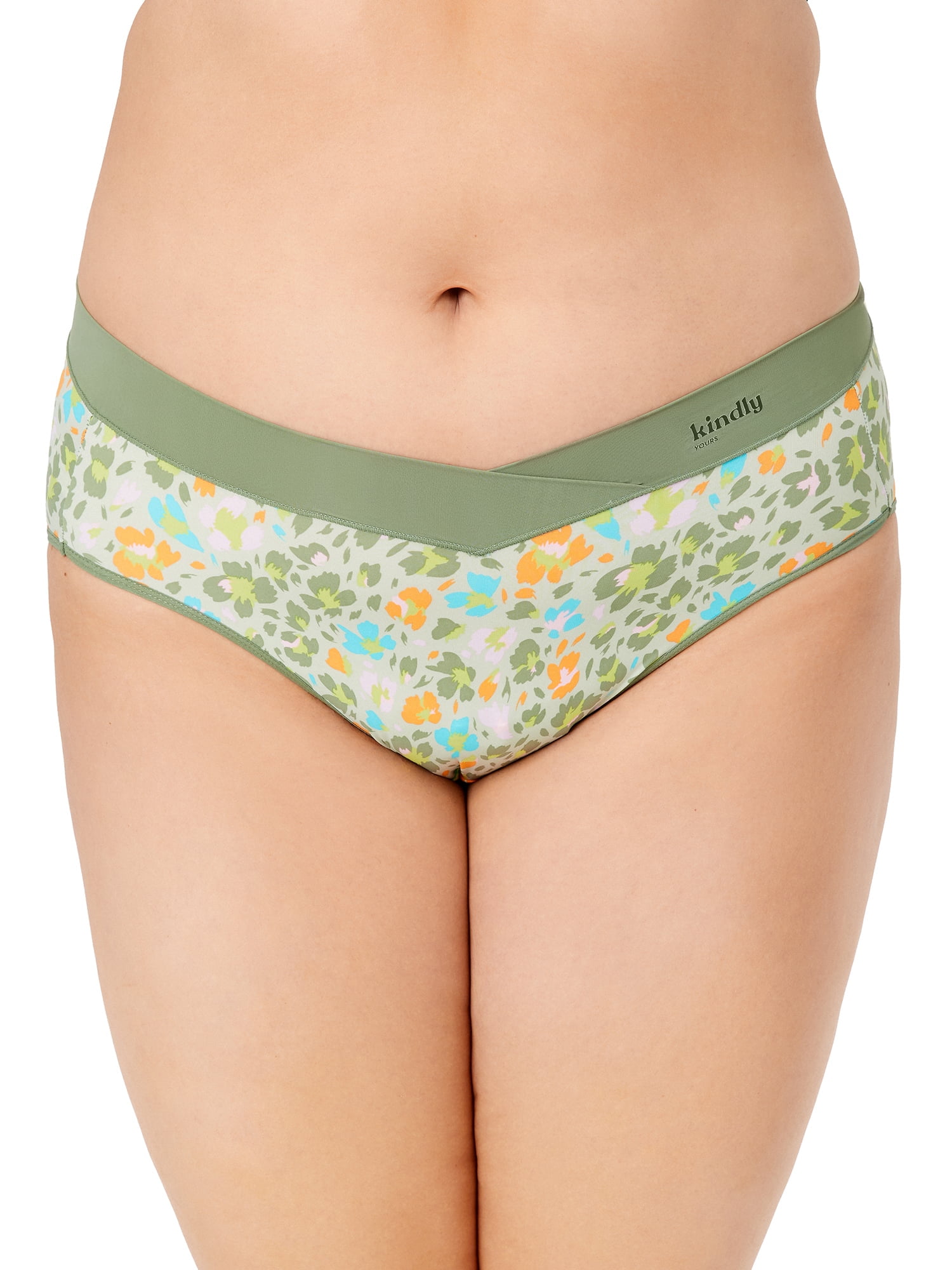 Kindly Yours Women's So Comfy Crossover Waist High Cut Panties, 2-Pack, Sizes XS-XXXL