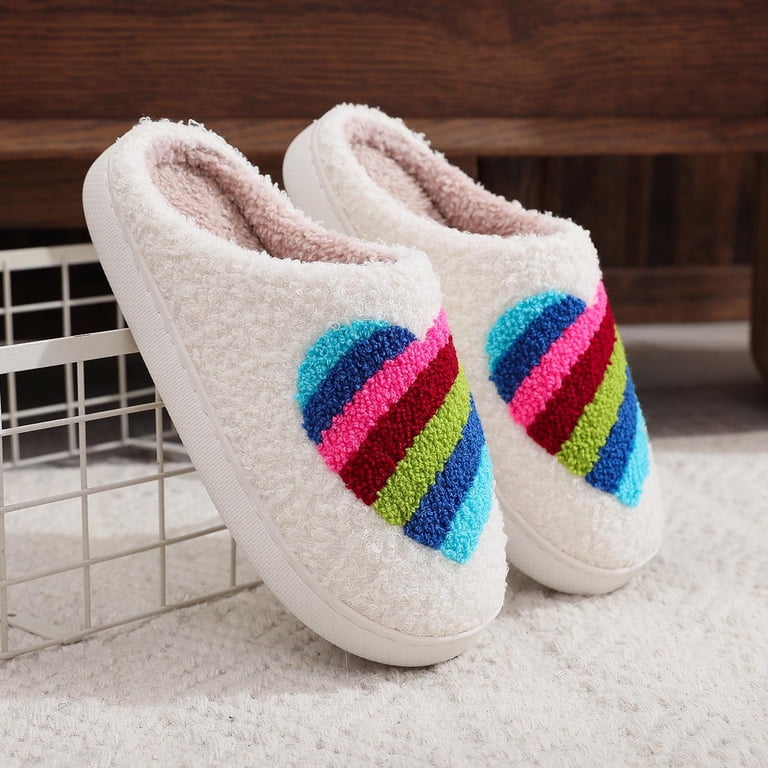 Multicolor Furry Slippers Xfvqtps Womens Furry Slippers Large Size Soft Fleece Cute  main image 4