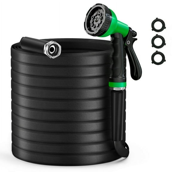 WeGuard 3/4" x 100ft Heavy Duty Non-Expandable Garden Hose with 10 Function Spray Nozzle