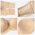thumbnail image 5 of Exclare Women's Multiway Strapless Lace Bra Full Figure Underwire Contour Beauty Back Plus Size Bra(Beige,34DD), 5 of 6