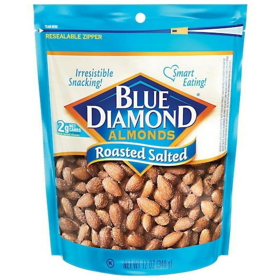 (Price/Case)Blue Diamond Almonds Almonds Roasted Salted 12Oz, 12 Ounces, 6 per case