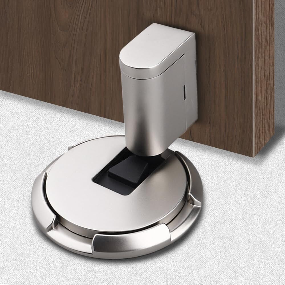 Magnetic Door Stopper,2024 Upgraded Mechanical Floor Door Stop, Door Stoppers for Bottom of Door,Adjustable No Drilling Door Catch,Door Holder to Keep Door Open,Doorstops for Inside Door