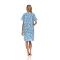 thumbnail image 4 of Lati Fashion Women Snaps Front Duster Short Sleeve Female Nightgowns & Sleepshirts Blue Size 3X, 4 of 4