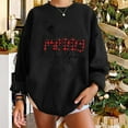 thumbnail image 4 of Hauts Chauds pour Femmes Hiver Mode Décontractée Femmes Impression Décontractée Col Rond Manches Longues T-Shirt Ample Blouse d'Automne Chandail Sans Capuche Chandails en Molleton Cool en Liquidation, 4 of 5