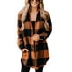 thumbnail image 2 of Camisa informal a cuadros con solapa para mujer, abrigo a cuadros para otoño e invierno, chaqueta a cuadros para mujer, respuesta rápida, 2 of 6